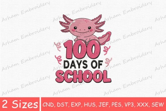 100 Days of School Axolotl