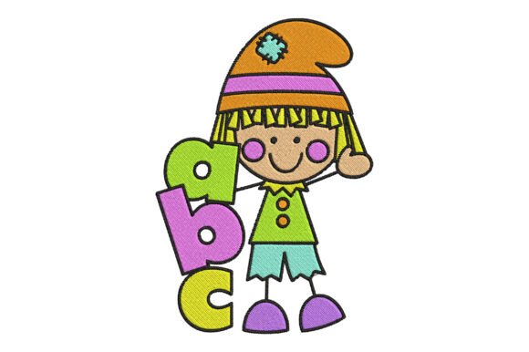 Cute Elf ABC Embroidery Design