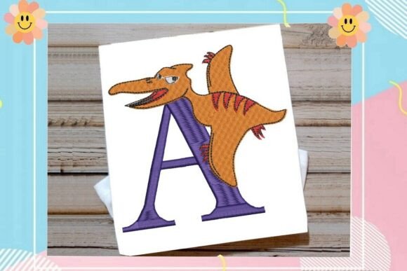 Dinosaur Monogram Alphabet Letter A