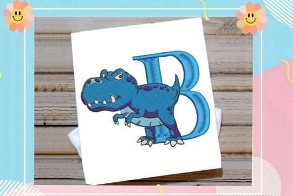 Dinosaur Monogram Alphabet Letter B