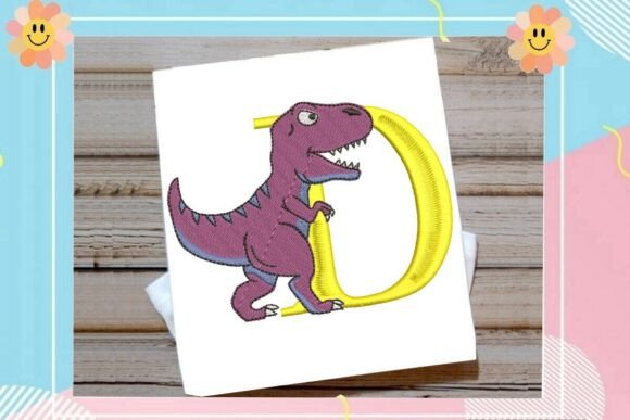 Dinosaur Monogram Alphabet Letter D