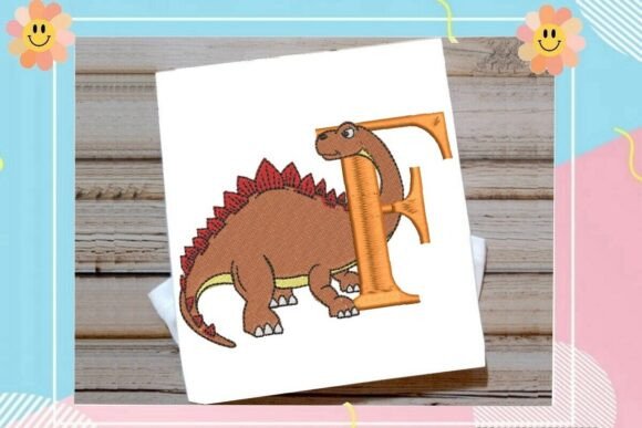 Dinosaur Monogram Alphabet Letter F