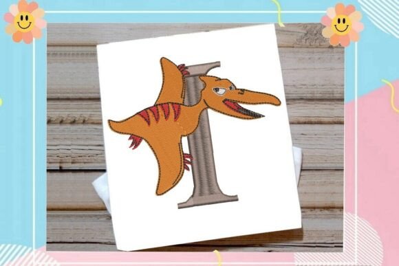 Dinosaur Monogram Alphabet Letter I