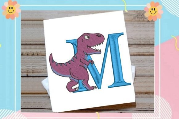 Dinosaur Monogram Alphabet Letter M