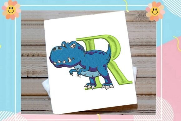 Dinosaur Monogram Alphabet Letter R