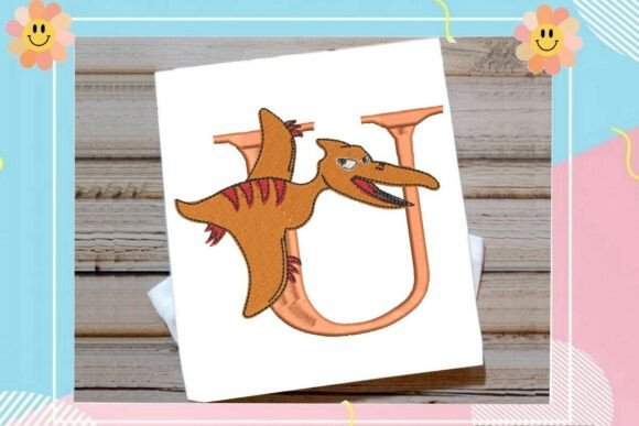 Dinosaur Monogram Alphabet Letter U