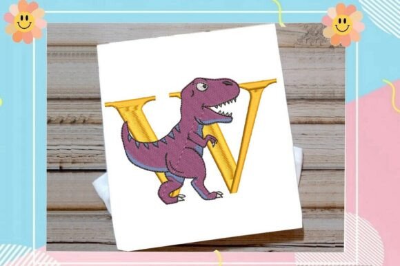 Dinosaur Monogram Alphabet Letter W