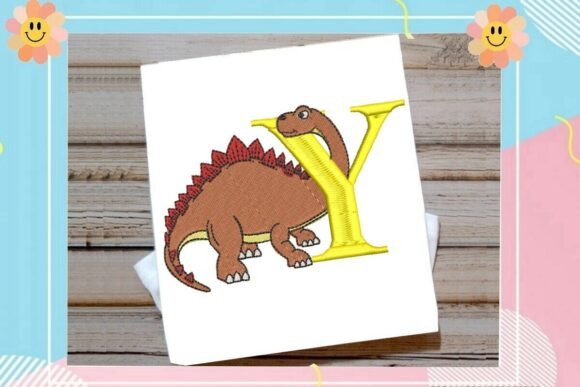 Dinosaur Monogram Alphabet Letter Y