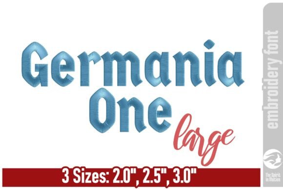 Germania One Embroidery Font - Large