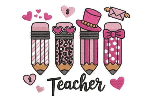 Pink Pencils Teacher – Cute School